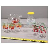 Federal Glass Decanters and Juice Cups