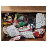 Crafting Supplies Including Pom-Poms and Trims