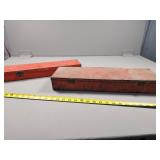 2 Red Metal Tool Boxes for Storage