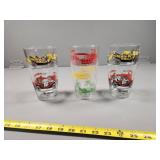 Three Collector Car Glasses with Vintage Car Desig