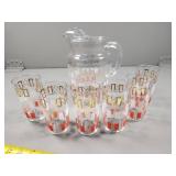 Federal Glass Juice Pitcher and Tumbler Set in Win