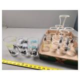 Federal Glass Tumblers with Retro Car Prints