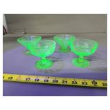 Uranium Glass Stemware in Two Styles, Set of Four