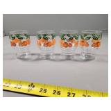 Anchor Hocking Footed Juice Glasses with Orange Mo