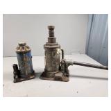 Two Metal Bottle Jacks With Handles