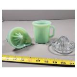 Jadeite Juicer and Cup with Glass Juicer