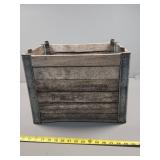 Wood and Metal Milk Bottle Carrier with Metal Fram