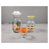 Anchor Hocking Juice Carafes with Glass, Orange De