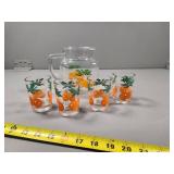 Anchor Hocking Orange Juice and Tumbler Set, 1960s