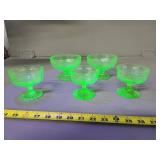 Uranium Glass Dessert Cups in Two Styles