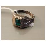 Sterling Silver Ring with Green Stone