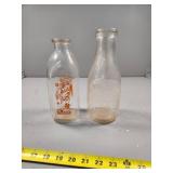 Two Quart Milk Bottles: Overland Dairy and Vac Co.