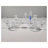 Glass Candlestick Holders and Miscellaneous Figuri