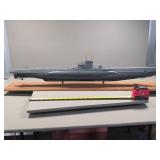 Model of a German U-Boat Type VIIC Submarine on Wo