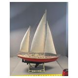 Ketch-Rigged Sailboat Model with Stand