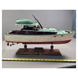 Wheeler Express Cruiser Model Boat with Wooden Bas