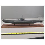 Scale Model of German U-Boat Type VIIC on a Wooden