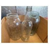 Variety of Larger Glass Jars and Bottles With Meta