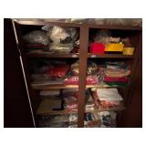 Wooden Cabinet Fully Stocked with Various Textiles