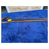 Two Steel Pry Bars with Hook Ends