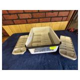 Vintage Metal Ice Cube Trays with Outer Storage Tr