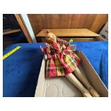 Cloth Body Baby Doll with Painted Face and Plaid D