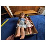 Vintage Baby Dolls in Fabric Dresses