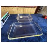 2 Pyrex Glass Baking Dishes, 11x6-Inch and 8x8-Inc