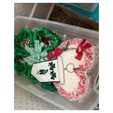 Two Plastic Totes Containing Seasonal Decorations