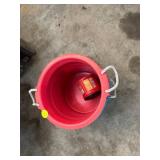 2 Plastic Tubs with Rope Handles, 16 in High, 13 i
