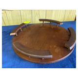 Wooden Lazy Susan with Raised Dividers