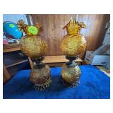 Underwriters Laboratories Amber Glass Table Lamps