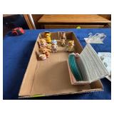 Figurines Including Ceramic Bears, Glass Carriage,