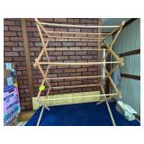 Wooden Foldable Drying Rack with Multiple Rod Tier