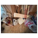 Corner Lot of Crafting Supplies Including Fabric,