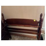 Wooden Bed Frame With Siderails and Slats, 55in Wi