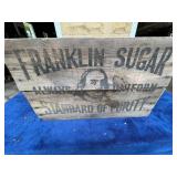 Wooden Franklin Sugar Crate with Stenciled Adverti