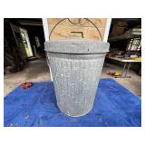 Galvanized Trash Can, 17 in x 14 in