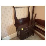 Wooden Wash Stand with Carved Details