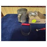 Vintage Kitchen Items Including Sifter, Pastry Ble