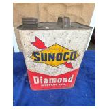Sunoco Diamond Motor Oil Can - Empty, Metal Constr