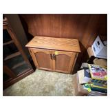 Oak Cabinet with Double Doors and Interior Shelves