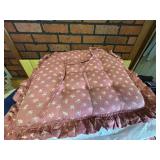 6 Tufted Floral Chair Cushions with Ruffled Edges