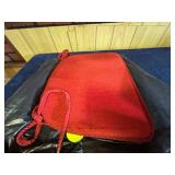 Red Fabric Chair Cushions with Tie Straps