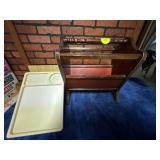 Wooden Newspaper Rack and Plastic Lap Tray Set