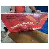 NIB 52-Inch Tropical Breeze Ceiling Fan with 3-Spe
