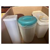 Various Plastic Pitchers and Tupperware Containers