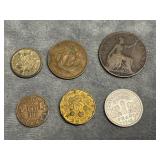 Six Miscellaneous Foreign Coins