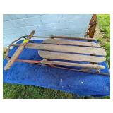 Wood and Metal Runner Sled with Steering Bar