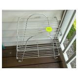 White Metal Stand with Scrollwork, 2 ft Tall